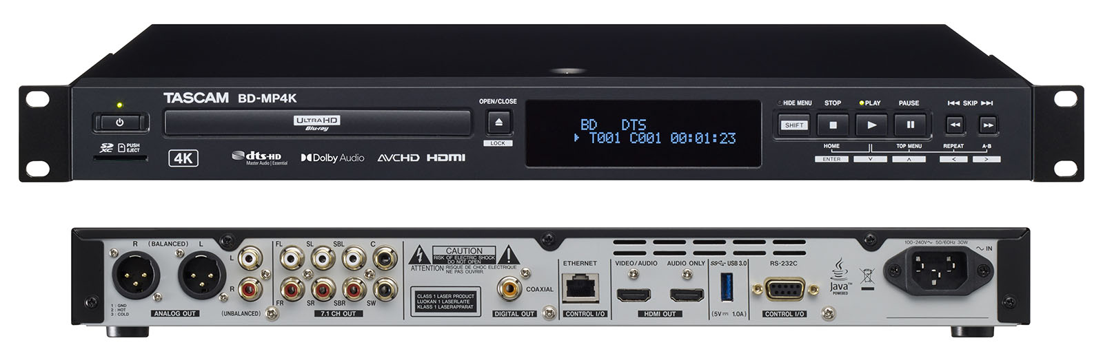 Nuevo reproductor de Blu-ray 4K UHD, te presentamos el BD-MP4K de Tascam